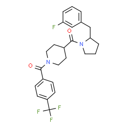 ChemSpider 2D Image | [2-(3-Fluorobenzyl)-1-pyrrolidinyl]{1-[4-(trifluoromethyl)benzoyl]-4-piperidinyl}methanone | C25H26F4N2O2