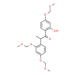 ChemSpider 2D Image | 2-(2,4-Bis(methoxymethoxy)phenyl)-1-(2-hydroxy-4-(methoxymethoxy)phenyl)-1-propanone | C21H26O8