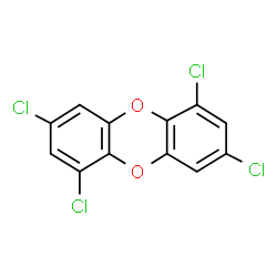 ChemSpider 2D Image | 1,3,6,8-Tetrachlorooxanthrene | C12H4Cl4O2