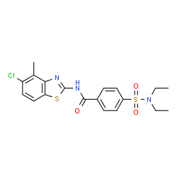 ChemSpider 2D Image | N-(5-Chloro-4-methyl-1,3-benzothiazol-2-yl)-4-(diethylsulfamoyl)benzamide | C19H20ClN3O3S2