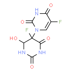 ChemSpider 2D Image | 5,5'-Difluoro-6'-hydroxy-5',6'-dihydro-2H-1,5'-bipyrimidine-2,2',4,4'(1'H,3H,3'H)-tetrone | C8H6F2N4O5