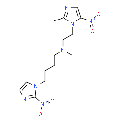 ChemSpider 2D Image | N-Methyl-N-[2-(2-methyl-5-nitro-1H-imidazol-1-yl)ethyl]-4-(2-nitro-1H-imidazol-1-yl)-1-butanamine | C14H21N7O4