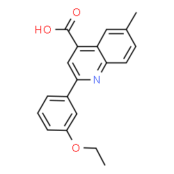 ChemSpider 2D Image | 2-(3-Ethoxyphenyl)-6-methyl-4-quinolinecarboxylic acid | C19H17NO3