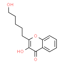 ChemSpider 2D Image | 3-hydroxy-2-(5-hydroxypentyl)chromen-4-one | C14H16O4