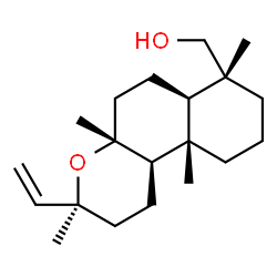 ChemSpider 2D Image | [(3S,4aR,6aR,7R,10aS,10bR)-3,4a,7,10a-Tetramethyl-3-vinyldodecahydro-1H-benzo[f]chromen-7-yl]methanol | C20H34O2