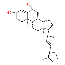 ChemSpider 2D Image | (3beta,6beta,20R,22E)-Stigmasta-4,22-diene-3,6-diol | C29H48O2
