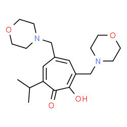 ChemSpider 2D Image | 2-Hydroxy-7-isopropyl-3,5-bis(4-morpholinylmethyl)-2,4,6-cycloheptatrien-1-one | C20H30N2O4
