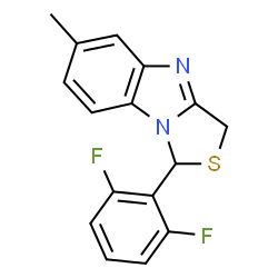 ChemSpider 2D Image | 1-(2,6-difluorophenyl)-6-methyl-1H,3H-thiazolo(3,4-a)benzimidazole | C16H12F2N2S