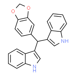 ChemSpider 2D Image | 3,3'-(1,3-Benzodioxol-5-ylmethylene)bis(1H-indole) | C24H18N2O2