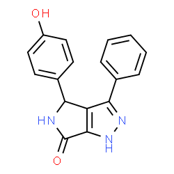 ChemSpider 2D Image | 4-(4-Hydroxyphenyl)-3-phenyl-4,5-dihydropyrrolo[3,4-c]pyrazol-6(1H)-one | C17H13N3O2