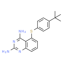 ChemSpider 2D Image | 5-[4-TERT-BUTYLPHENYLSULFANYL]-2,4-QUINAZOLINEDIAMINE | C18H20N4S