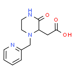 ChemSpider 2D Image | [3-Oxo-1-(2-pyridinylmethyl)-2-piperazinyl]acetic acid | C12H15N3O3