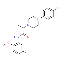 ChemSpider 2D Image | N-(5-Chloro-2-methoxyphenyl)-2-[4-(4-fluorophenyl)-1-piperazinyl]propanamide | C20H23ClFN3O2