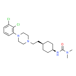 ChemSpider 2D Image | 3-(cis-4-{2-[4-(2,3-Dichlorophenyl)-1-piperazinyl]ethyl}cyclohexyl)-1,1-dimethylurea | C21H32Cl2N4O