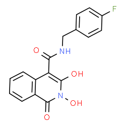 ChemSpider 2D Image | N-(4-Fluorobenzyl)-2,3-dihydroxy-1-oxo-1,2-dihydro-4-isoquinolinecarboxamide | C17H13FN2O4
