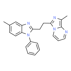 ChemSpider 2D Image | 8-Methyl-6-[2-(5-methyl-1-phenyl-1H-benzimidazol-2-yl)ethyl]imidazo[1,5-a]pyrimidine | C23H21N5