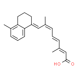ChemSpider 2D Image | (2E,4E,6Z,8E)-3,7-Dimethyl-8-(5-methyl-3,4-dihydro-1(2H)-naphthalenylidene)-2,4,6-octatrienoic acid | C21H24O2