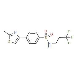 ChemSpider 2D Image | 4-(2-Methyl-1,3-thiazol-4-yl)-N-(3,3,3-trifluoropropyl)benzenesulfonamide | C13H13F3N2O2S2