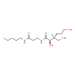 ChemSpider 2D Image | (2R,3R)-2,6-Dihydroxy-3-(hydroxymethyl)-3-methyl-N-[3-oxo-3-(pentylamino)propyl]hexanamide | C16H32N2O5