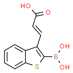 ChemSpider 2D Image | (2E)-3-[2-(Dihydroxyboryl)-1-benzothiophen-3-yl]acrylic acid | C11H9BO4S