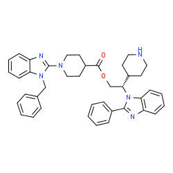 ChemSpider 2D Image | (2S)-2-(2-Phenyl-1H-benzimidazol-1-yl)-2-(4-piperidinyl)ethyl 1-(1-benzyl-1H-benzimidazol-2-yl)-4-piperidinecarboxylate | C40H42N6O2