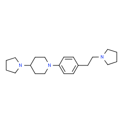 ChemSpider 2D Image | 4-(1-Pyrrolidinyl)-1-{4-[2-(1-pyrrolidinyl)ethyl]phenyl}piperidine | C21H33N3