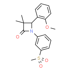ChemSpider 2D Image | 4-(2-Methoxyphenyl)-3,3-dimethyl-1-[3-(methylsulfonyl)phenyl]-2-azetidinone | C19H21NO4S