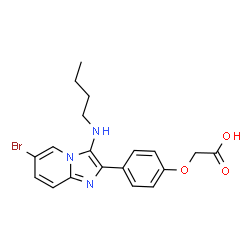 ChemSpider 2D Image | {4-[6-Bromo-3-(butylamino)imidazo[1,2-a]pyridin-2-yl]phenoxy}acetic acid | C19H20BrN3O3