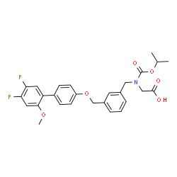 ChemSpider 2D Image | N-(3-{[(4',5'-Difluoro-2'-methoxy-4-biphenylyl)oxy]methyl}benzyl)-N-(isopropoxycarbonyl)glycine | C27H27F2NO6