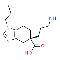ChemSpider 2D Image | (5R)-5-(3-Aminopropyl)-1-propyl-4,5,6,7-tetrahydro-1H-benzimidazole-5-carboxylic acid | C14H23N3O2