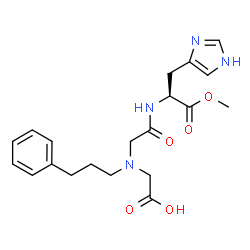 ChemSpider 2D Image | Methyl N-(carboxymethyl)-N-(3-phenylpropyl)glycyl-L-histidinate | C20H26N4O5