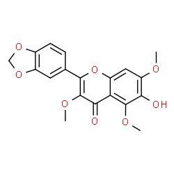 ChemSpider 2D Image | 6-Hydroxy-3,5,7-trimethoxy-3',4'-methylenedioxyflavone | C19H16O8