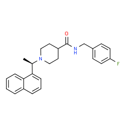 ChemSpider 2D Image | N-(4-Fluorobenzyl)-1-[(1R)-1-(1-naphthyl)ethyl]-4-piperidinecarboxamide | C25H27FN2O