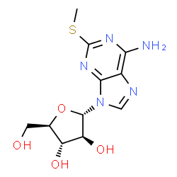 ChemSpider 2D Image | 9-(alpha-D-Arabinofuranosyl)-2-(methylsulfanyl)-9H-purin-6-amine | C11H15N5O4S