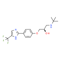 ChemSpider 2D Image | (2R)-1-[(2-Methyl-2-propanyl)amino]-3-{4-[5-(trifluoromethyl)-1H-imidazol-2-yl]phenoxy}-2-propanol | C17H22F3N3O2