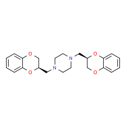 ChemSpider 2D Image | 1,4-Bis[(2R)-2,3-dihydro-1,4-benzodioxin-2-ylmethyl]piperazine | C22H26N2O4