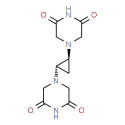 ChemSpider 2D Image | 4,4'-[(1S,2S)-1,2-Cyclopropanediyl]di(2,6-piperazinedione) | C11H14N4O4