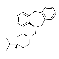 ChemSpider 2D Image | (3bR,5R,9aR)-5-(2-Methyl-2-propanyl)-4,5,6,7,9,9a,10,15-octahydro-3bH-benzo[5,6]cyclohepta[1,2,3-de]pyrido[2,1-a]isoquinolin-5-ol | C25H31NO
