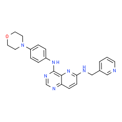 ChemSpider 2D Image | N~4~-[4-(4-Morpholinyl)phenyl]-N~6~-(3-pyridinylmethyl)pyrido[3,2-d]pyrimidine-4,6-diamine | C23H23N7O