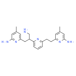 ChemSpider 2D Image | 6-(3-Amino-2-{6-[2-(6-amino-4-methyl-2-pyridinyl)ethyl]-2-pyridinyl}propyl)-4-methyl-2-pyridinamine | C22H28N6