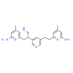 ChemSpider 2D Image | 6-[(2S)-3-Amino-2-{5-[2-(6-amino-4-methyl-2-pyridinyl)ethyl]-3-pyridinyl}propyl]-4-methyl-2-pyridinamine | C22H28N6