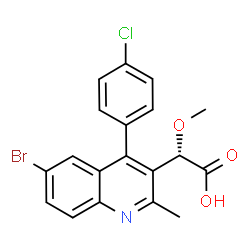ChemSpider 2D Image | (2S)-[6-Bromo-4-(4-chlorophenyl)-2-methyl-3-quinolinyl](methoxy)acetic acid | C19H15BrClNO3