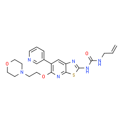 ChemSpider 2D Image | 1-Allyl-3-{5-[2-(4-morpholinyl)ethoxy]-6-(3-pyridinyl)[1,3]thiazolo[5,4-b]pyridin-2-yl}urea | C21H24N6O3S