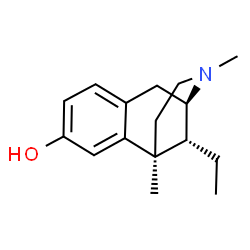 ChemSpider 2D Image | (1S,9R,13R)-13-Ethyl-1,10-dimethyl-10-azatricyclo[7.3.1.0~2,7~]trideca-2,4,6-trien-4-ol | C16H23NO