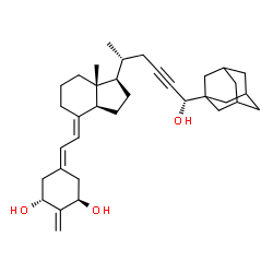 ChemSpider 2D Image | (1R,3R,7E,17beta)-17-[(2R,6S)-6-(Adamantan-1-yl)-6-hydroxy-4-hexyn-2-yl]-2-methylene-9,10-secoestra-5,7-diene-1,3-diol | C35H50O3