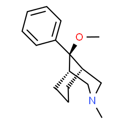 ChemSpider 2D Image | (1S,5S)-9-Methoxy-3-methyl-9-phenyl-3-azabicyclo[3.3.1]nonane | C16H23NO
