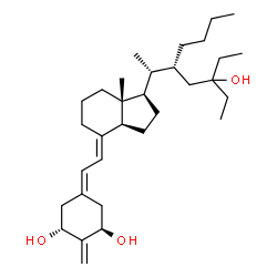 ChemSpider 2D Image | (1R,3R,7E,17beta)-17-[(2R,3R)-3-Butyl-5-ethyl-5-hydroxy-2-heptanyl]-2-methylene-9,10-secoestra-5,7-diene-1,3-diol | C32H54O3