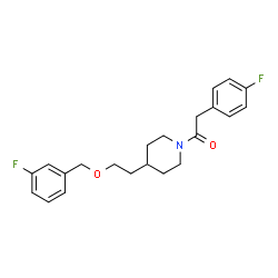 ChemSpider 2D Image | 1-(4-{2-[(3-Fluorobenzyl)oxy]ethyl}-1-piperidinyl)-2-(4-fluorophenyl)ethanone | C22H25F2NO2
