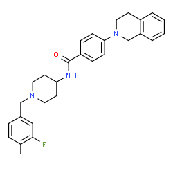 ChemSpider 2D Image | N-[1-(3,4-Difluorobenzyl)-4-piperidinyl]-4-(3,4-dihydro-2(1H)-isoquinolinyl)benzamide | C28H29F2N3O