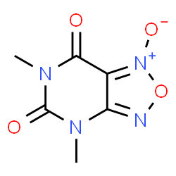 ChemSpider 2D Image | 4,6-dimethyl-4H-(1,2,5)oxadiazolo(3,4-d)pyrimidine-5,7-dione 1-oxide | C6H6N4O4
